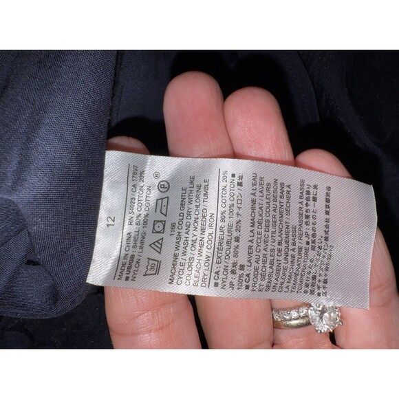 Banana Republic Navy Jacquard Cutout Lace-Up Midi Dress 12 NWT $160 Romantic - Picture 10 of 10